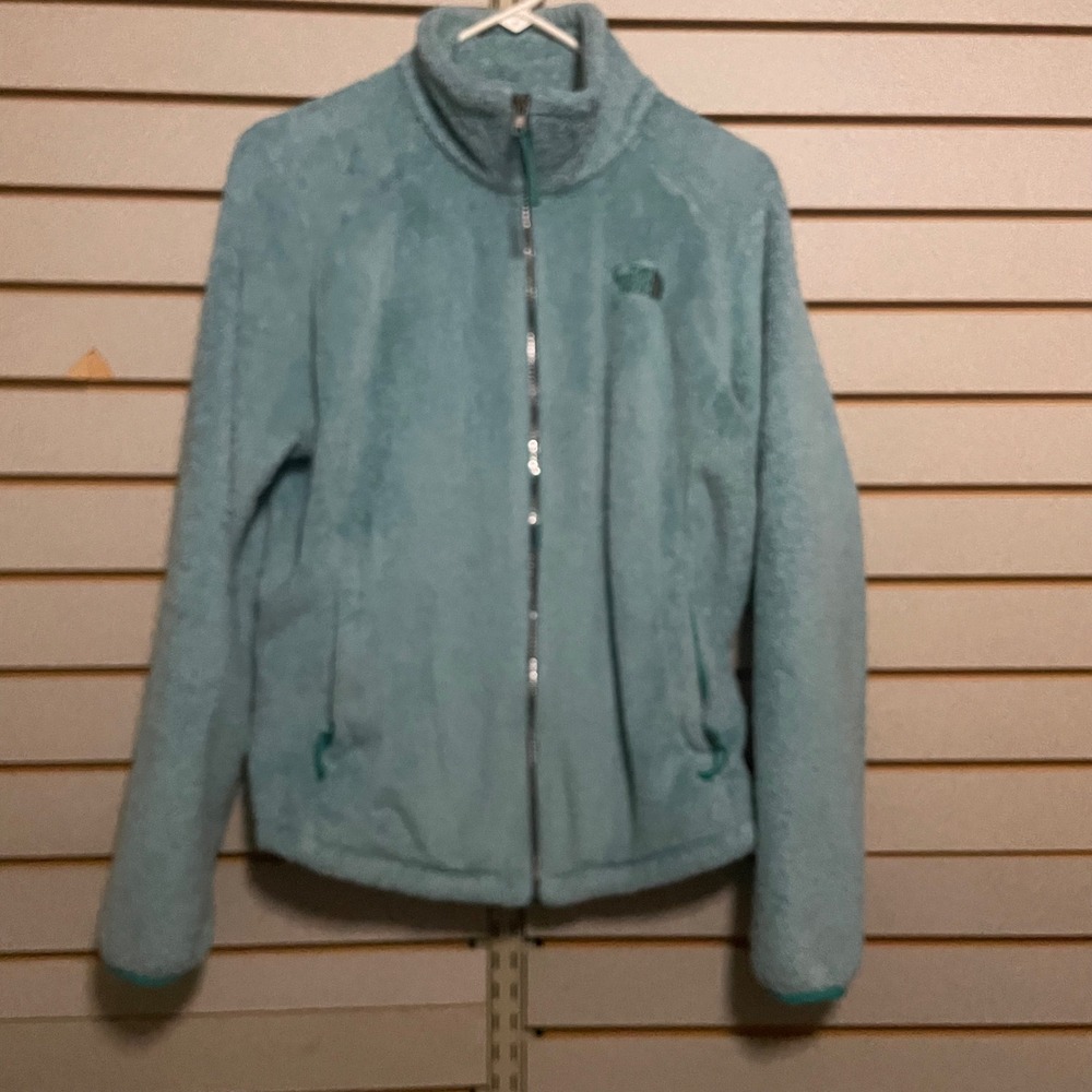 The North Face Osito Full Zip Fleece Jacket Aqua Blue Womens Size Medium‎